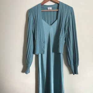 Aritzia/Wilfred Slip Dress and Cardigan
